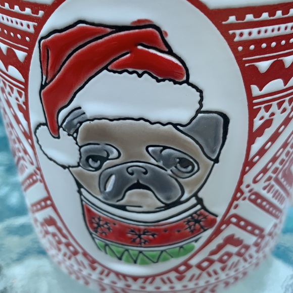 New Pug Holiday ceramic large coffee mug - Picture 2 of 6